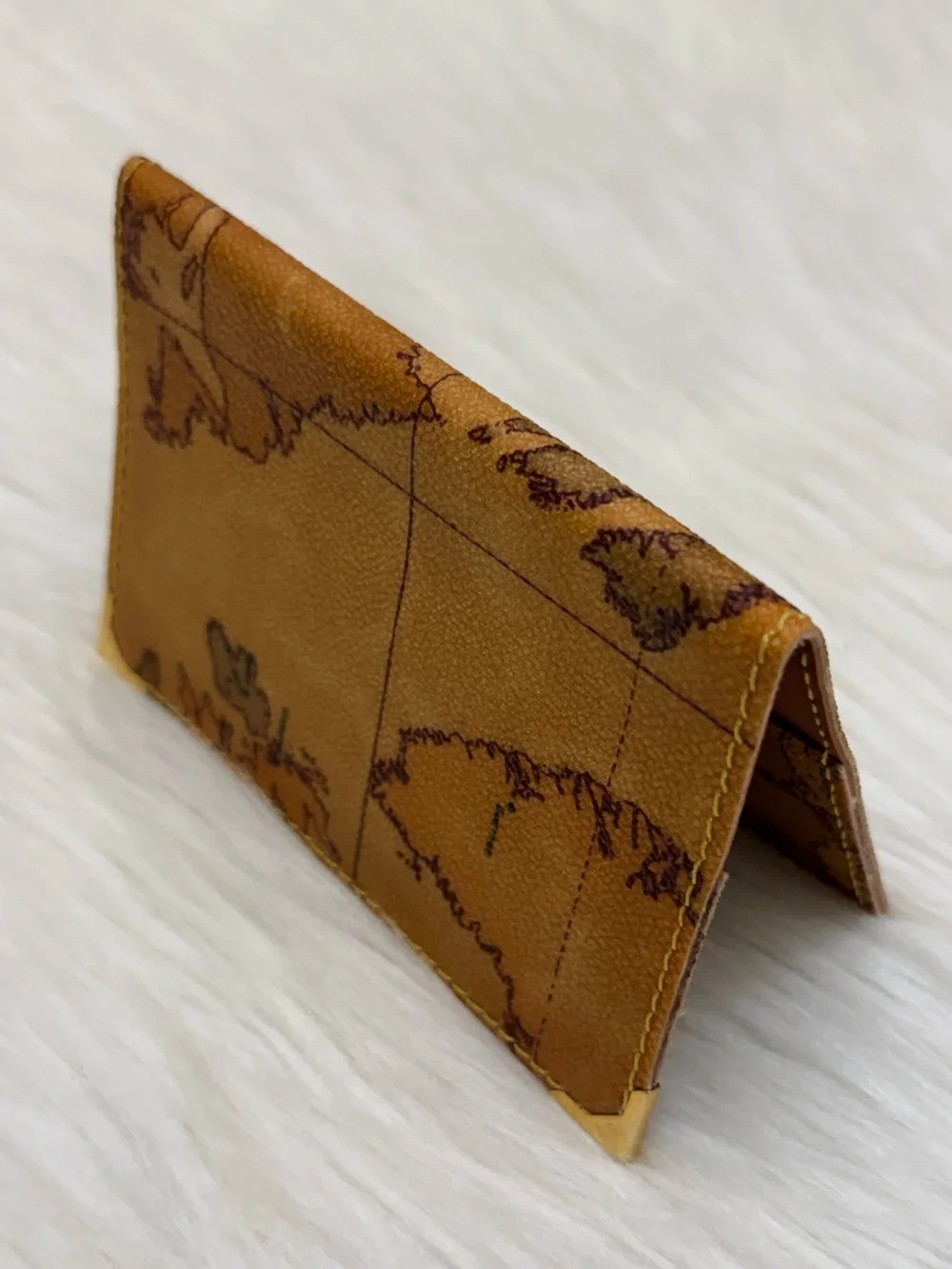 ALVIERO MARTINI - PRIMA CLASSE BROWN TAN PVC LEATHER BIFOLD PASSPORT WALLET